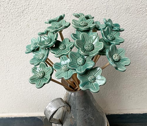 Handcrafted Ceramic Flower Stick