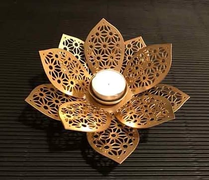 Filigree Lotus Candle Holder Filigree Lotus Candle Holder