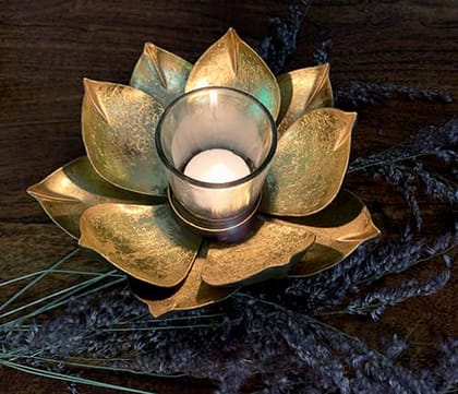 Gold Lotus Tea Light Holder Gold Lotus Tea Light Holder
