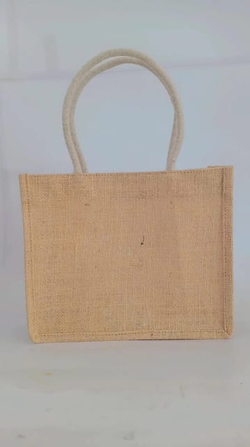 Handled mini jute bag, for yes, Pattern : Plain at Rs 55 / Piece in  Bharatpur | HANDMAKERS PVT LTD