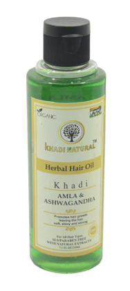 Khadi Natural Amla Ashwagandha Hair Oil - 210ml, Herbal Hair Care Oil for Strength and Vitality