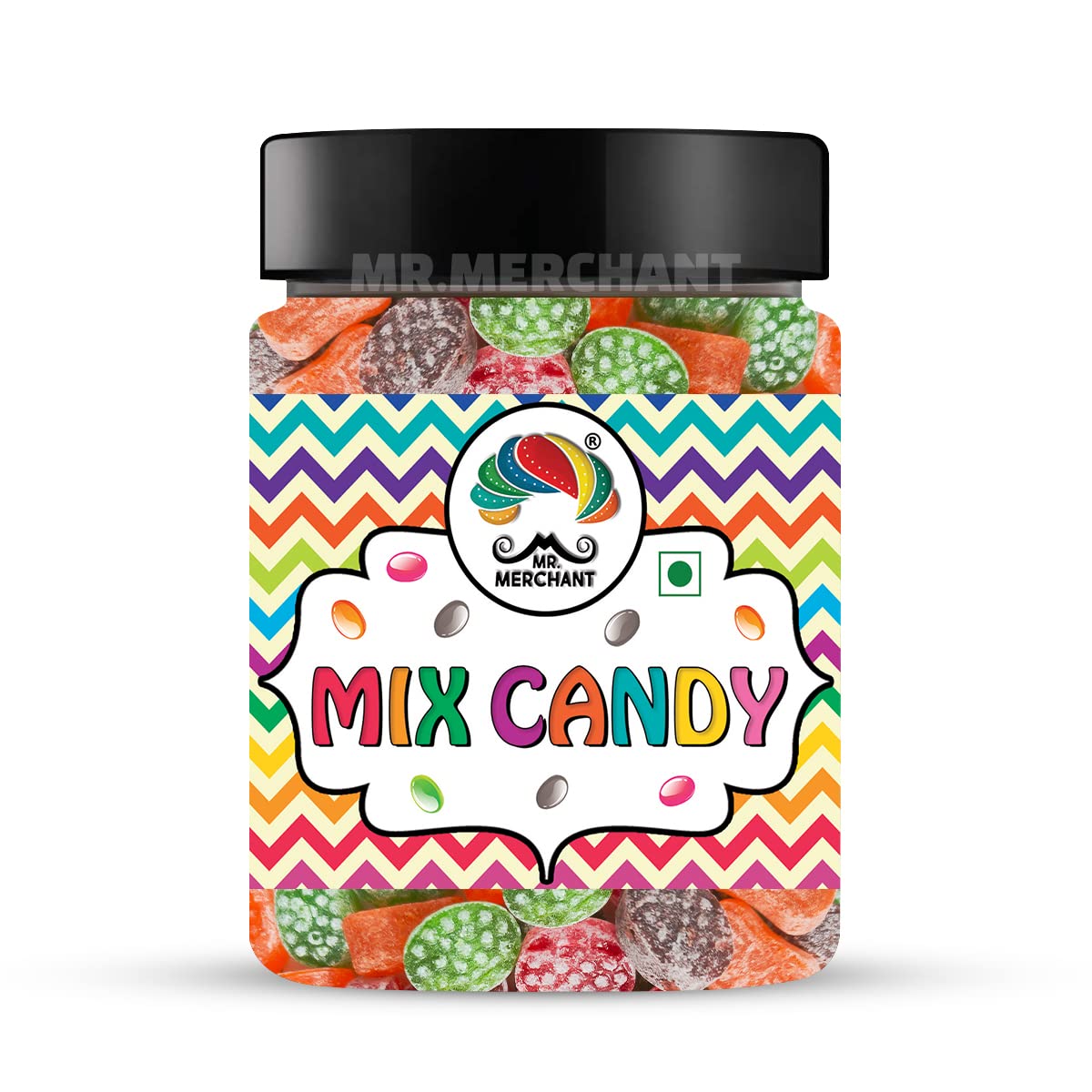 Mr. Merchant Mix Candy (Orange, Paan, Kala Khatta, Kacchi Kairi), 300g