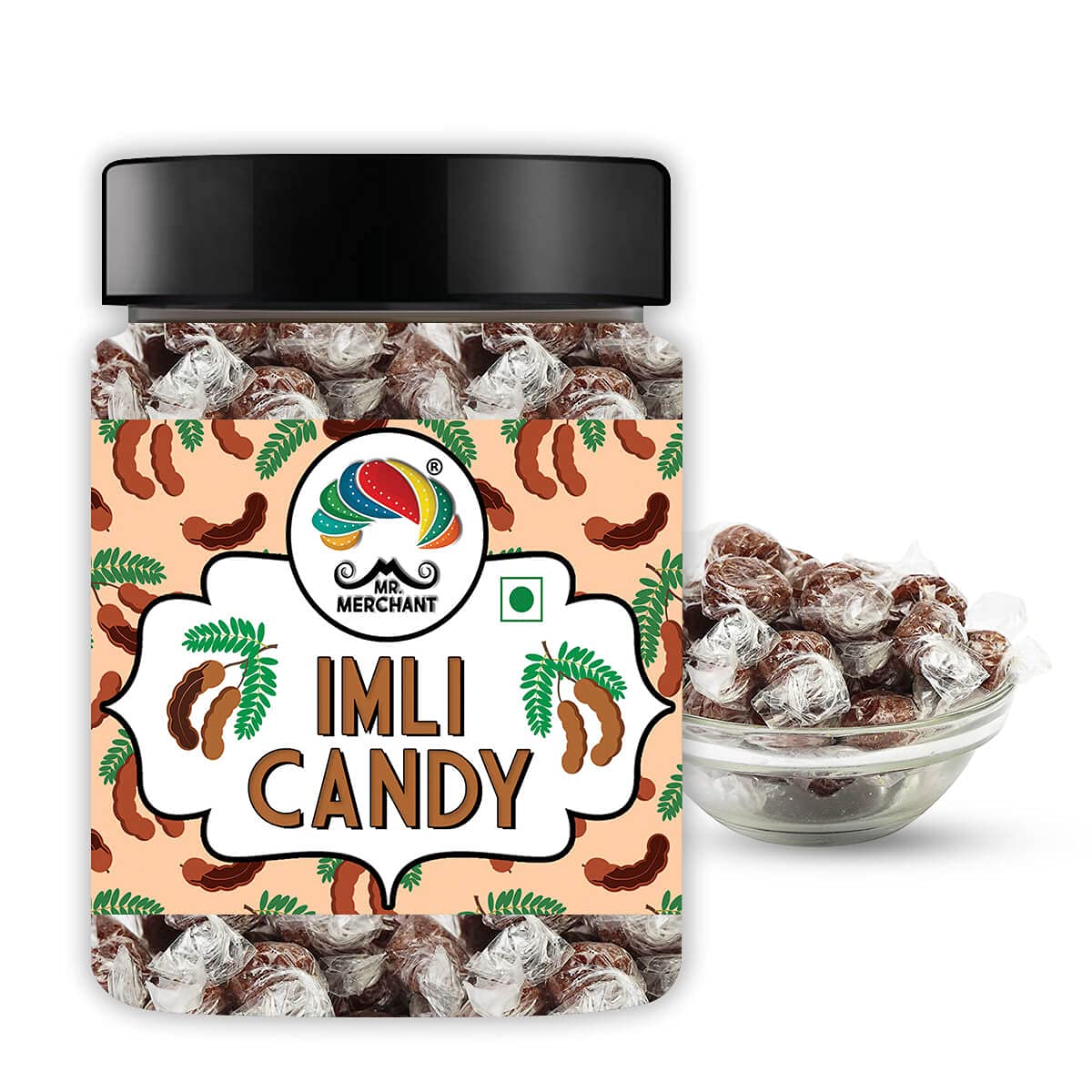 Mr. Merchant Imli Candy (Khatti, Methi Imli Tamarind Twist Candy), 300 g (Jar)