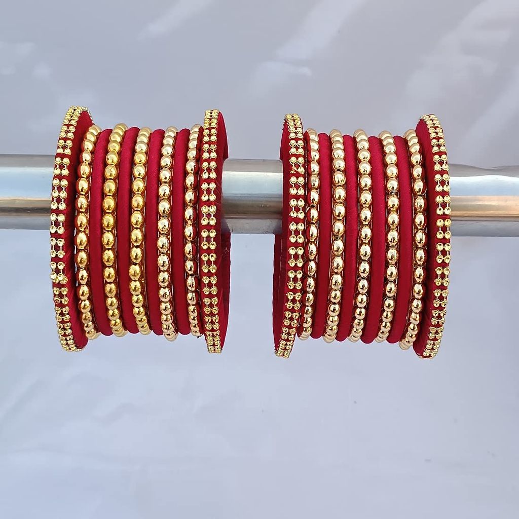 Stylish Alloy Women & Girl's Bagdi Thread Golden Moti Bangles | Golden Bangles | Alloy Bangles | Bagdi Thread Bangles | Fashion Bangles