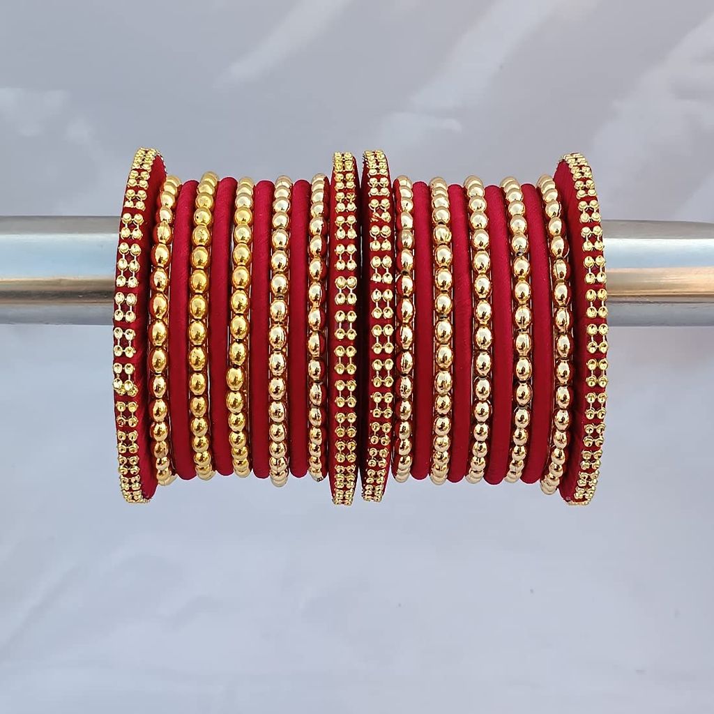 Stylish Alloy Women & Girl's Bagdi Thread Golden Moti Bangles | Golden Bangles | Alloy Bangles | Bagdi Thread Bangles | Fashion Bangles