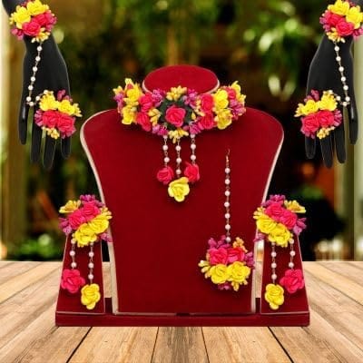 Flower haldi Chaukhar set