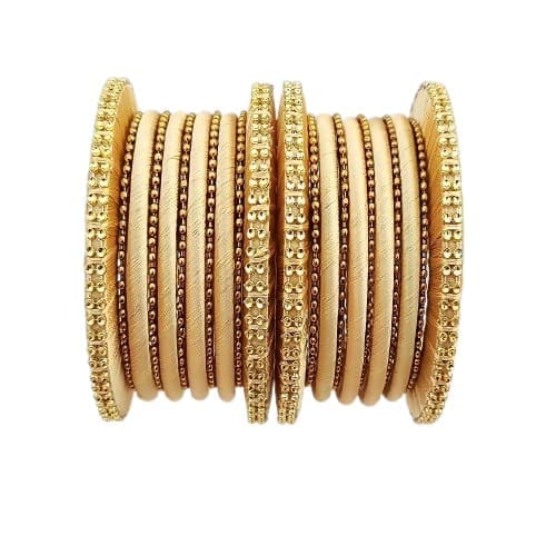 Stylish Alloy Women & Girls Ball Chain Bangles with Intricate Bagdi Thread Design - Ball Chain Bangles - Bagdi Thread Bangles - Traditional Bangles for Wedding, Party, Anniversary