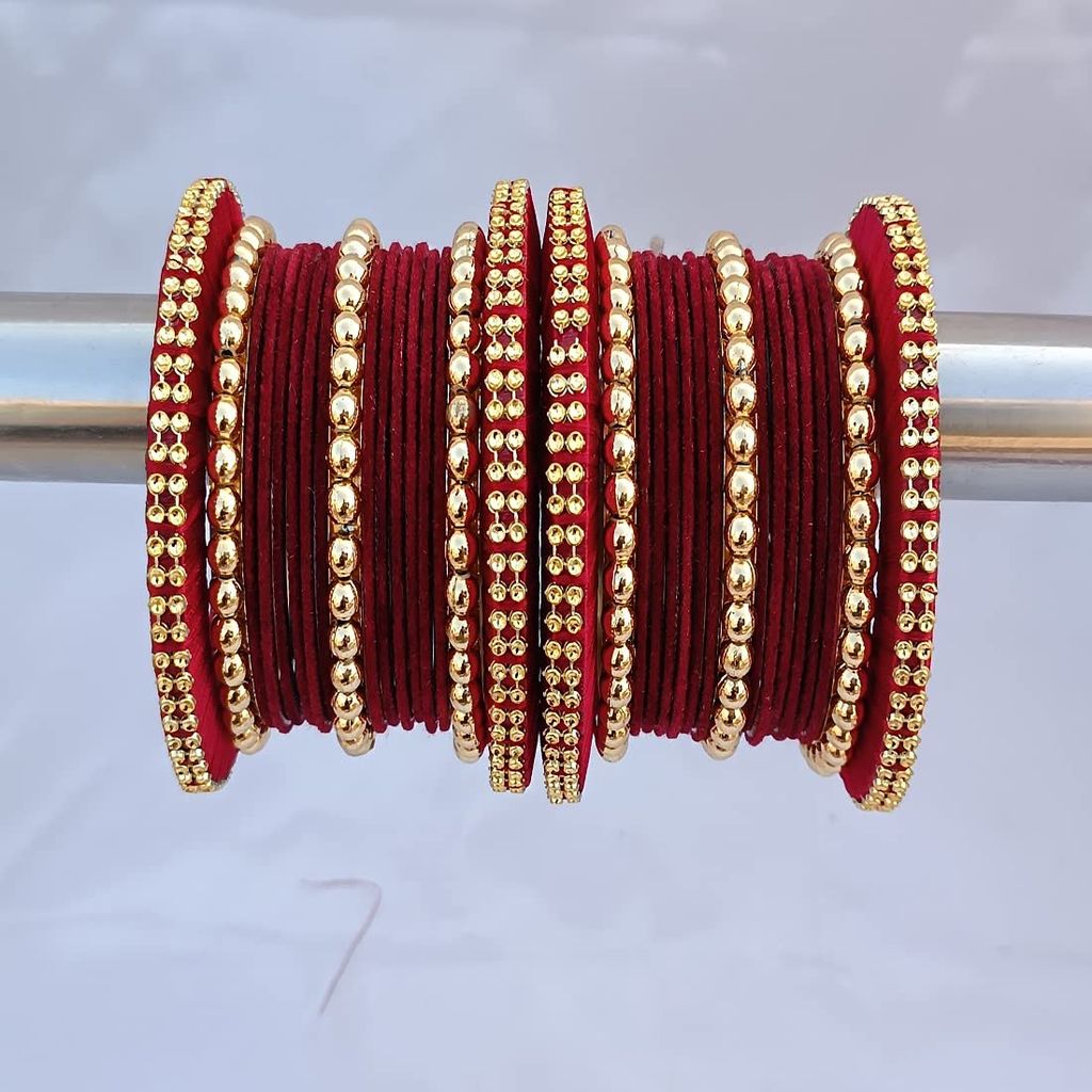 Elegant Alloy Bagdi Velvet Golden Moti Bangles for Women | Women Bagdi bangles | Fashion, Ethnic and Wedding bangles | Bangles for Girls | Bangles Set for Women Traditional