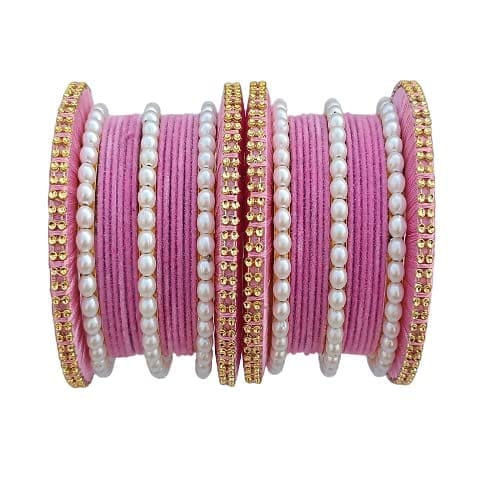 Elegant Alloy Women & Girl's Bagdi Velvet Pearl Moti Bangles | Alloy Bangles for Women | Bagdi Bangles | Moti Bangles | Women's Jewelry | Girls Jewelry | Traditional Indian Bangles