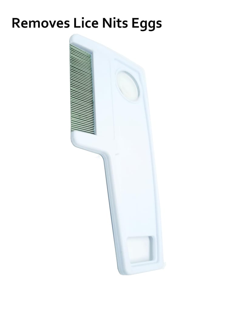 Q D Handle Magnify Steel Teeth Lice Nit Eggs Remover comb Kangi Remove Dendruff Dust Louse flea Suitable for All Hair Type Kids Babies Boys Girls Teens Men Women Pets Dogs Multiupurpose
