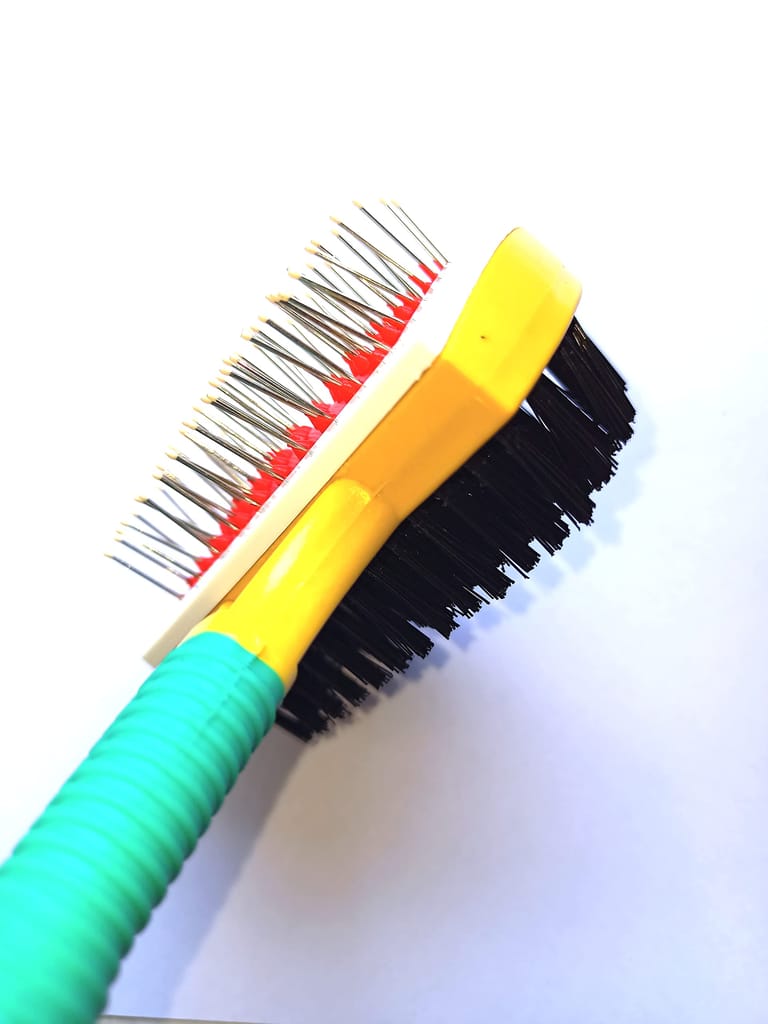 Q D 2 in 1 Pet Grooming Brush Slicker comb Fur Detangling Deshedding Detangle Wire-pin Brushes for Dog, Cat, Donkey, Horse, Rabbit, Pony, Cow, Monkey