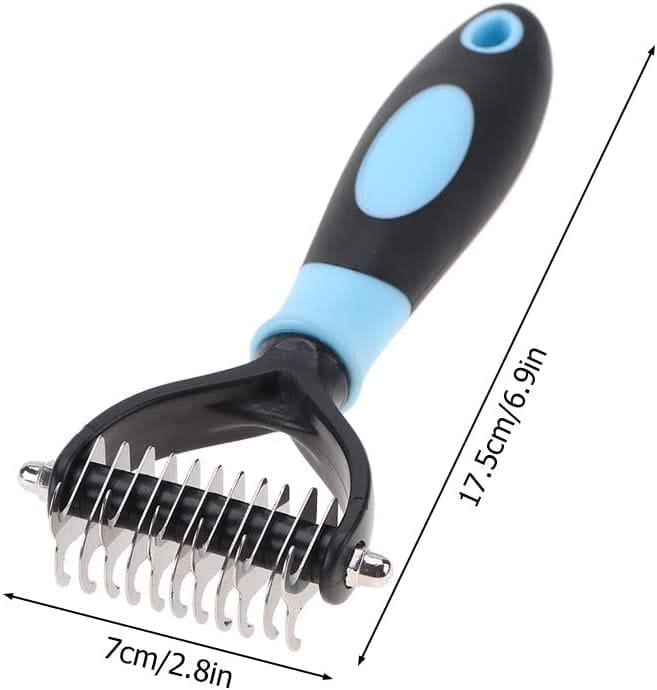 Q D Grooming Dematting Deshedding Detangling Comb Hair Remover Tool for Pet Dog Cat Remove Fur, Pet and Grooming Brush For Medium to Long-Haired Cats, Dogs, Puppy, Kitten