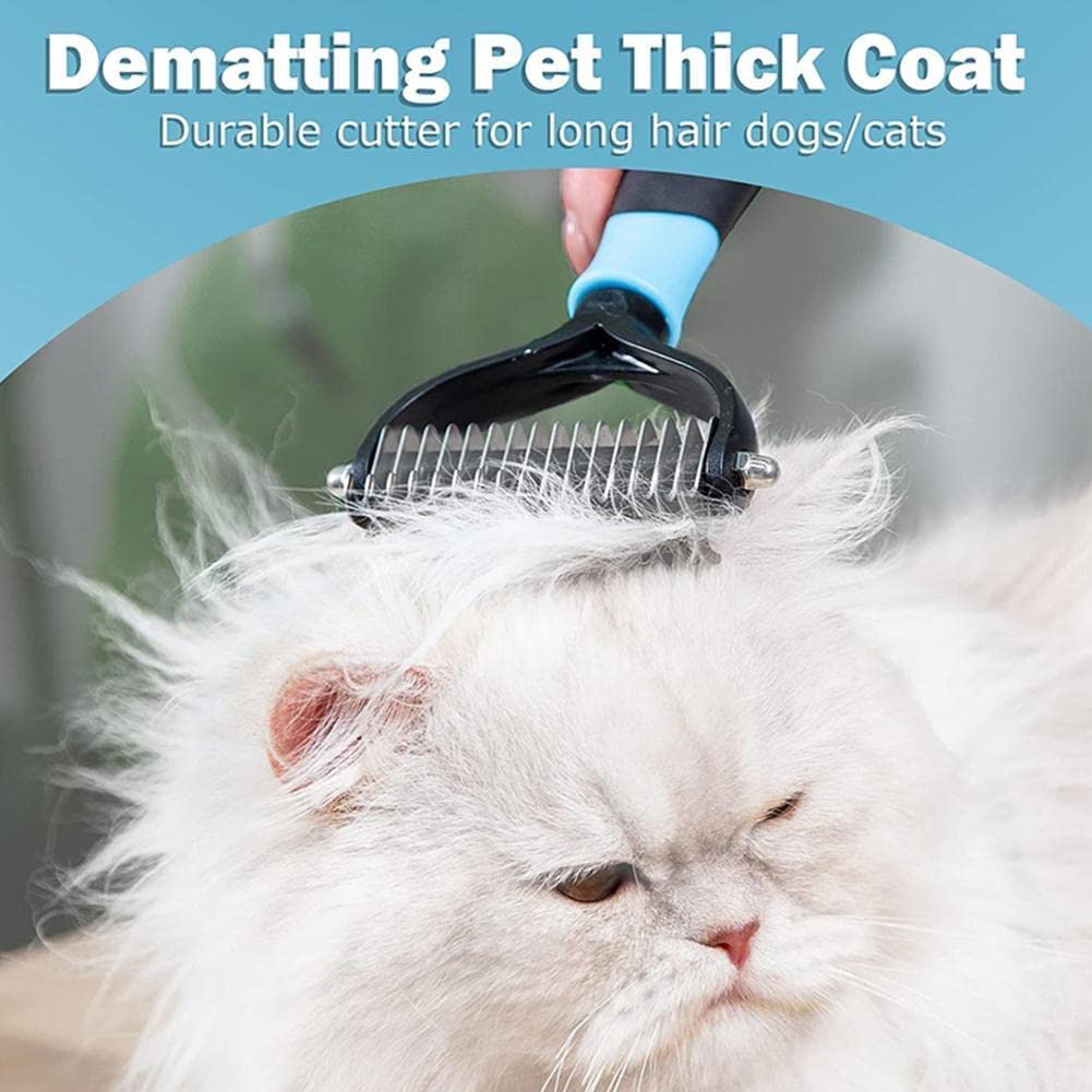 Q D Grooming Dematting Deshedding Detangling Comb Hair Remover Tool for Pet Dog Cat Remove Fur, Pet and Grooming Brush For Medium to Long-Haired Cats, Dogs, Puppy, Kitten