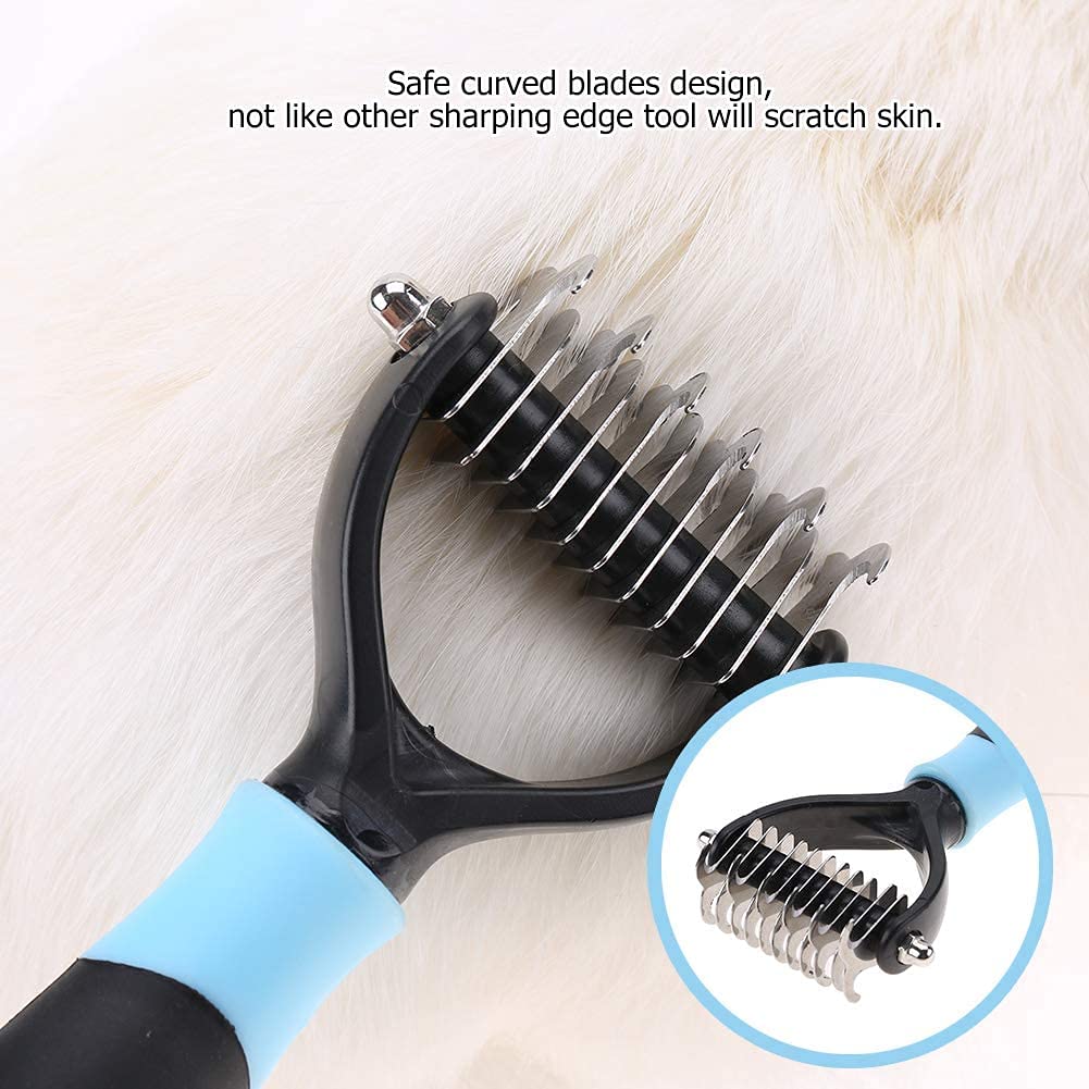 Q D Grooming Dematting Deshedding Detangling Comb Hair Remover Tool for Pet Dog Cat Remove Fur, Pet and Grooming Brush For Medium to Long-Haired Cats, Dogs, Puppy, Kitten