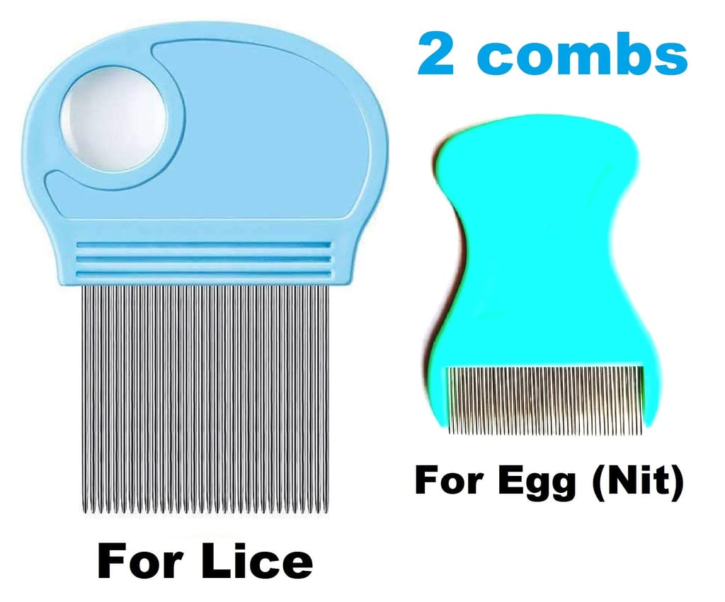 Q D Lice Nit Eggs Dust Dendruff Remover comb Hair Kangi Ju Leekh Pack of 2. One for Lice, Second for Small Eggs Nit Men Women School Kids Girls Boys And Pets