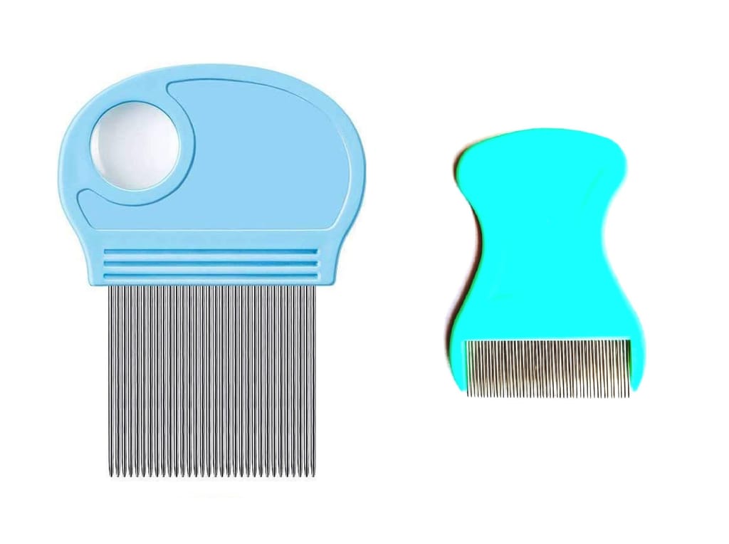 Q D Lice Nit Eggs Dust Dendruff Remover comb Hair Kangi Ju Leekh Pack of 2. One for Lice, Second for Small Eggs Nit Men Women School Kids Girls Boys And Pets