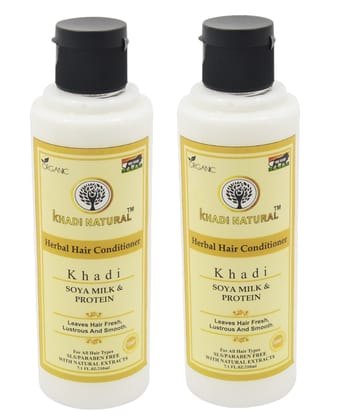 Khadi Natural Soya Milk & Protein Conditioner - 210ml, Pack of 2  Herbal Hair Conditioner for Strength and Smoothness