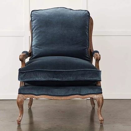 French Arm Chair Blue