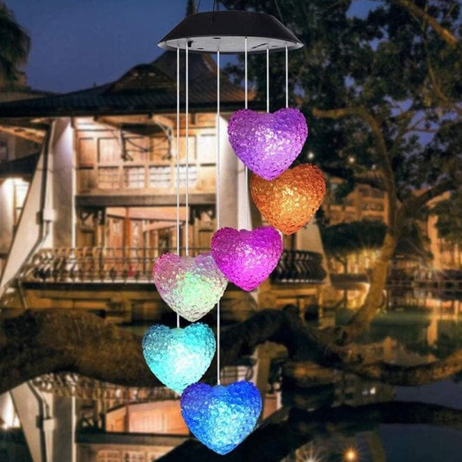 SOLAR POWERED LED WIND CHIME LIGHT 6LED COLORFUL CHIME CRAFT