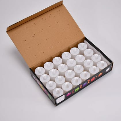 RED FLAMELESS LED TEALIGHTS, SMOKELESS PLASTIC DECORATIVE CANDLES - LED TEA LIGHT CANDLE FOR HOME DECORATION (PACK OF 24)