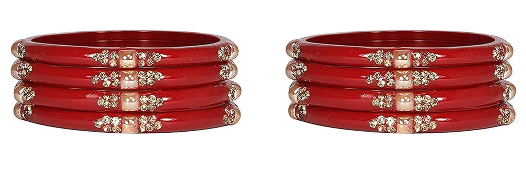 NMII Glass with Zircon Gemstone Or Beads Studded worked Glossy Finished Kada Set For Women - Jewellery Sets | Buy online on ZillyBuy