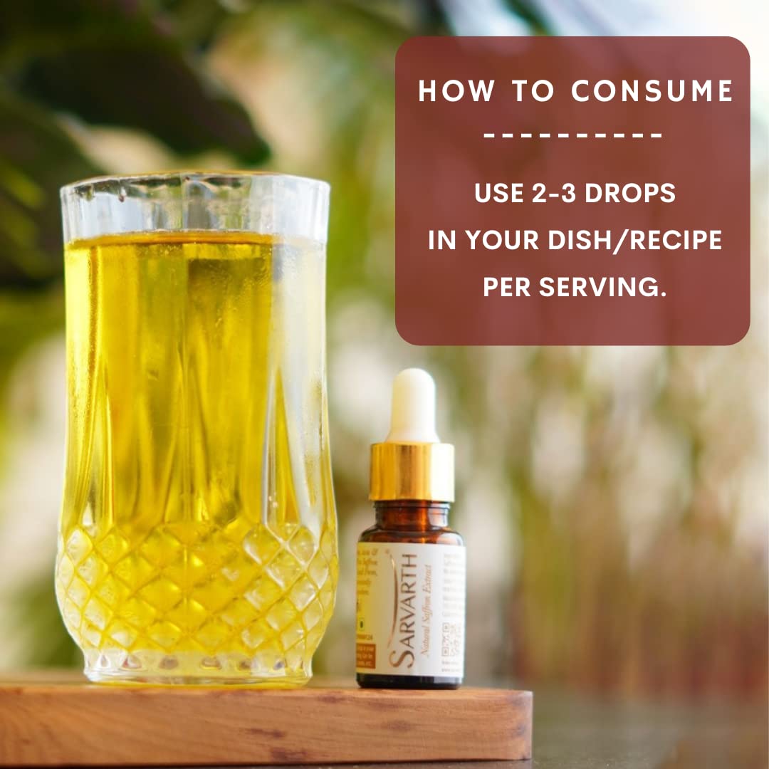 SARVARTH Finest A++ Grade 100% Natural Saffron Extract/Kesar Extract | For Food/Cuisine, Skin Care and Improved Health | Liquid Saffron 1 gm