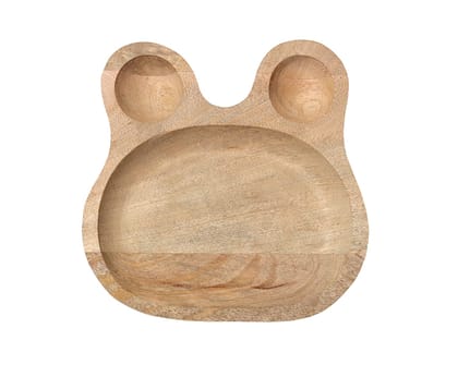 Baby Wooden Platter | Ideal for Serving Kids, Baby & Toddlers | Natural Mango Wood | 3 Compartment