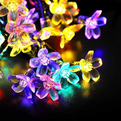 16 LED Flower Fairy Lights String Lights, Indoor/Outdoor, Fairy for Diwali Christmas/Patio/Garden/Party Decorations, Multicolor
