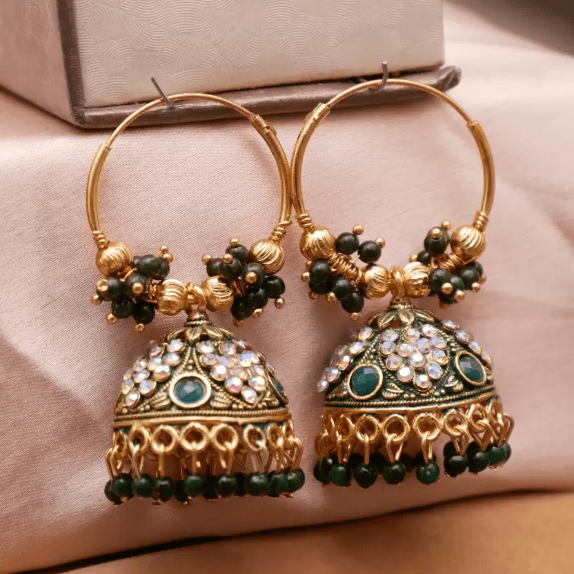 The Trisha Peacock Silver Peacock Jhumka -Buy temple jhumkas Online — KO  Jewellery