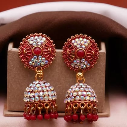 Buy Anika's Creations Traditional Gold Plated Enamelled Party Wear Jhumka  Earring Online