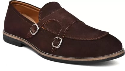 Men's Italian Suede Leather Loafer With Tassel Moccasin Shoes Loafers For Men  (Brown)