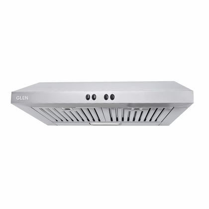 Glen 60 cm 1000 m3/hr Straight Line Chimney With 7 years warranty on Product, Baffle Filters Push buttons (6000 SS Junior, Silver)