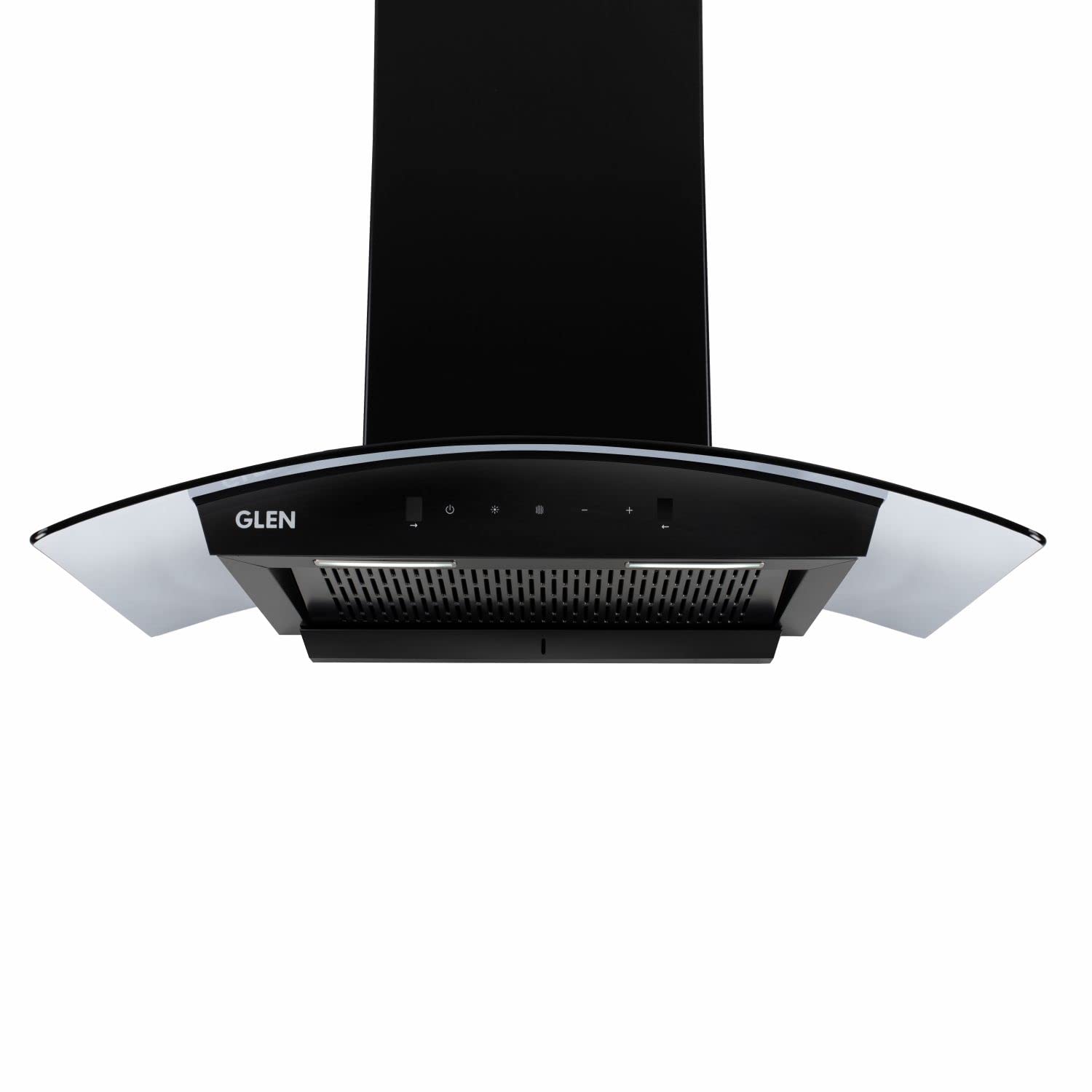 Glen Auto Clean Curved Glass Filter less Kitchen Chimney With 7 Year Warranty On Motor, with Motion Sensor 90cm, 1200 m3/h, Black (6058 BL Auto Clean)