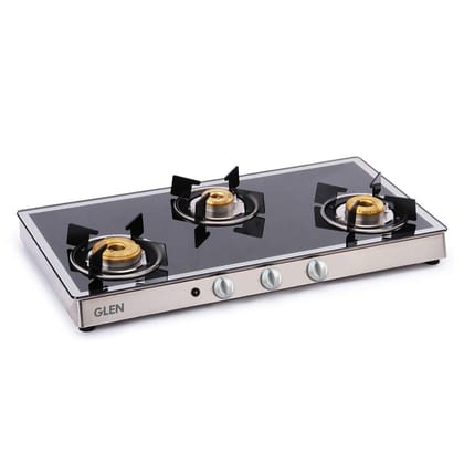 Glen 3 Burner Gas Stove 1038 GT Forged Burners Mirror Auto Ignition