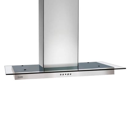 Glen 60 cm 1000 m3/hr Glass Wall Mounted Kitchen Chimney With 7 years warranty on Product, Baffle Filters Push Buttons (6062 SS, Silver)