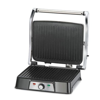 Glen Electric Contact Grill Sandwich Maker 2000W with Non Stick Coated Grill Plate, 180 Degree Opening (Black, SA3037) 2 Years Warranty