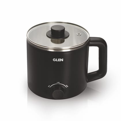 Glen Multicooker Electric Kettle 1.5 Litre Cook & Boil 600W- Silver and Black (9016 EX)