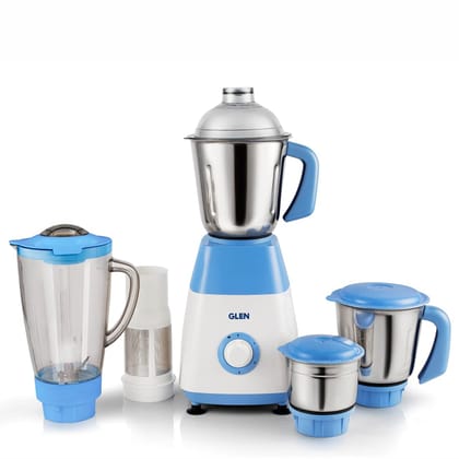 Glen Mixer Grinder 750 W with 3 Stainless Steel Jars, 1 Transparent Jar with fruit filter (SA 4023 Plus)
