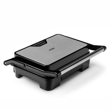 Glen Press Grill Maker 830W with Non stick Coated Grill Plate & Oil Collector Tray (3029) 2 Years Warranty