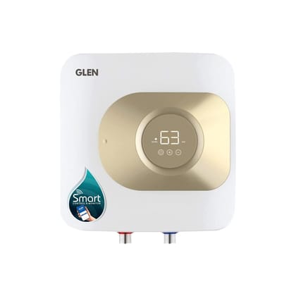 Glen Smart Water Heater 15 Litre WiFi Enabled, Digital Control, Android App from Anywhere 2000W, 5 Star (WH7055SQWH15LS) White