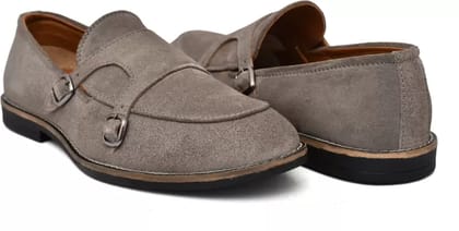 Men's Italian Suede Leather Loafer With Tassel Moccasin Shoes Loafers For Men  (Grey)