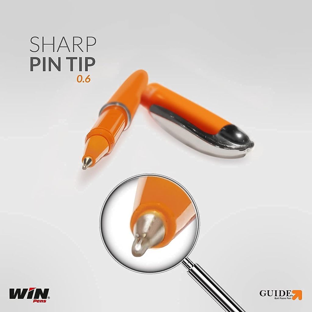 WIN Guide 20 Blue Pens With 10 Blue Refills | Pens for Writing | Premium Pens Set | 0.6 mm Tip | Smooth Writing | Lightweight Multicoloured Body | School,Office & Corporate | Premium Stick