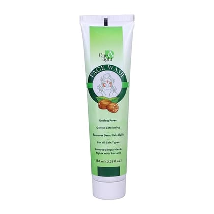 One & Eight Ayurvedic Face Wash for All Skin Types| Gentle Exfoliating| Unclog Pores| Removes Dead Skin Cells| Removes Impurities & Fights with Bacteria