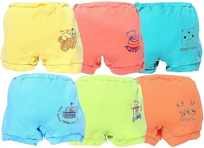 Littlenuts Unisex Comfortable & Regular Fit Cotton Brief Innerwear Panty Underwear Bloomers for Kids, Baby boy and Girl - Combo Pack of 6