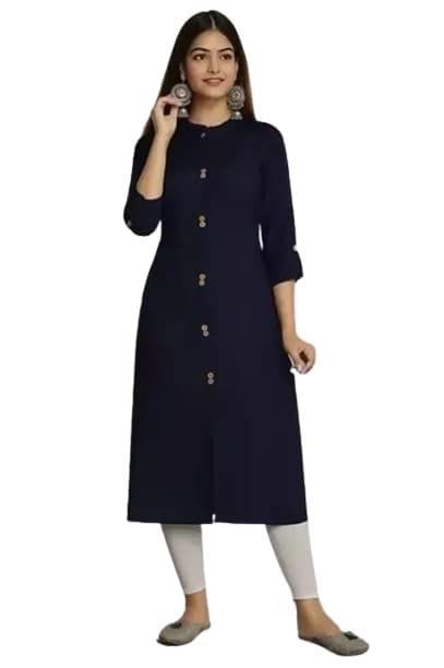 MANMAYEE Indian Tunic Top Women's Rayon Button in Front Design Straight Kurti | Straight Kurti - Kurtis, Tunics | Buy online on ZillyBuy