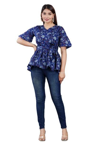 MANMAYEE Tunic & Tops Women Cotton Printed Tops | Short Tops - Kurtis, Tunics | Buy online on ZillyBuy