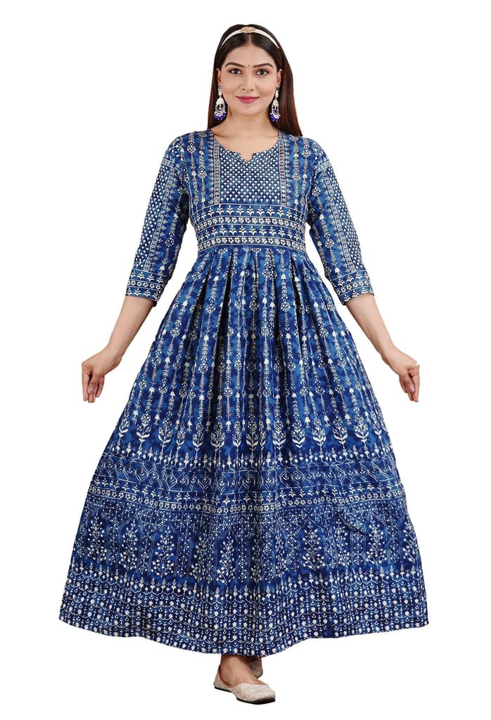 MANMAYEE Women's Rayon Sitara Work Long Kurti Gown | A-Line Kurti - Kurtas & Kurta Sets | Buy online on ZillyBuy