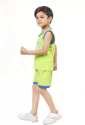 Reyansh Creations  Boys Casual Vest Shorts  (Green)