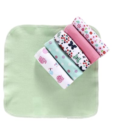 Littlenuts Baby Hand & Face Towel, Cotton Body Towel/Washcloth for Newborn Baby Extra Soft Hankies Washable,Reusable, Absorbent Napkins for Babies Infants Toddlers Handkerchief (Multicolor Pack of 6)