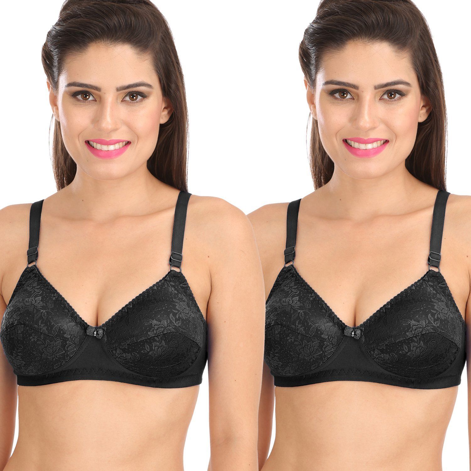 SONA Vibekart Women's Lace Non-Padded Non-Wired Full Coverage Bra